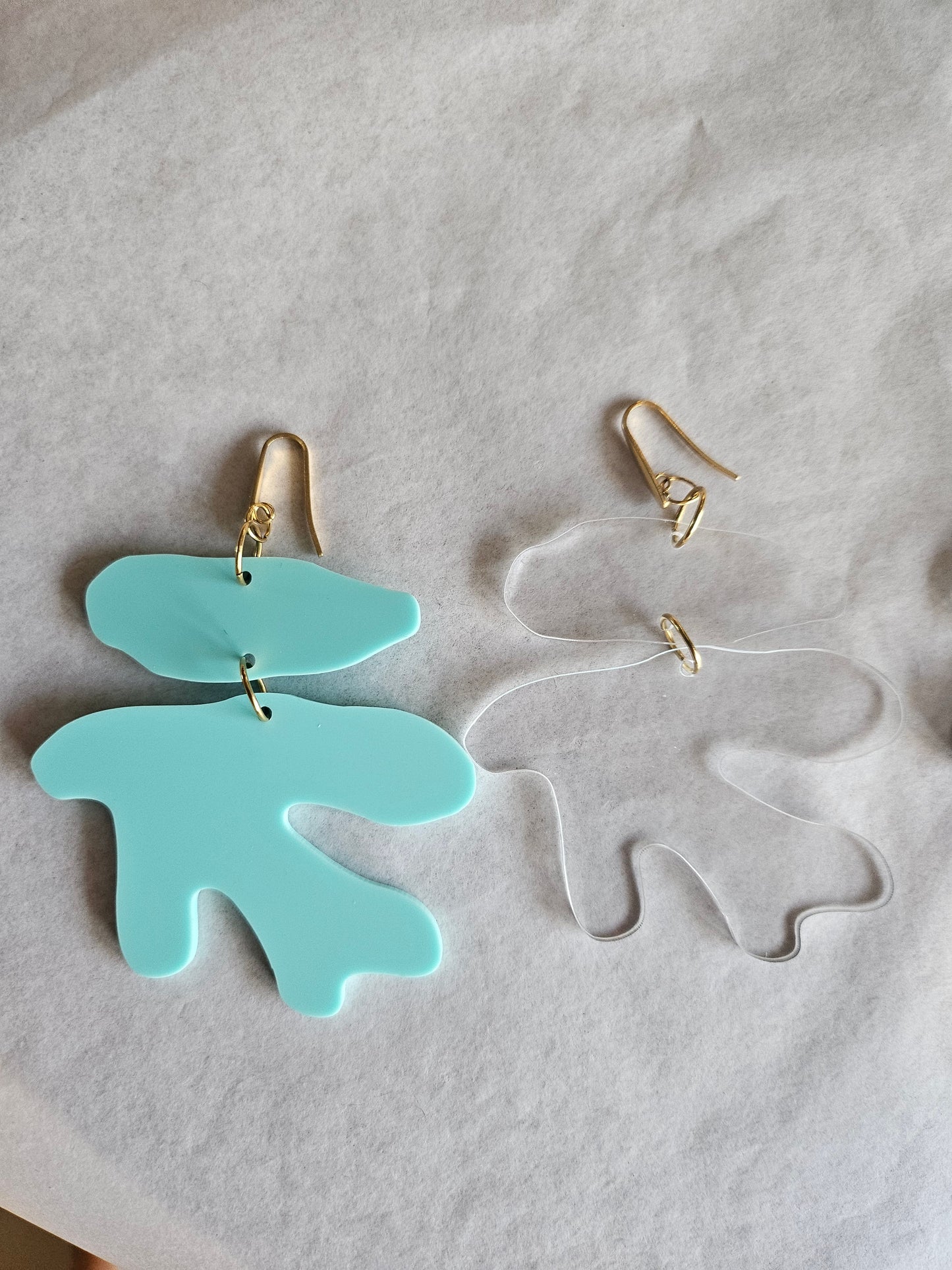 Coral Plexiglass Earrings