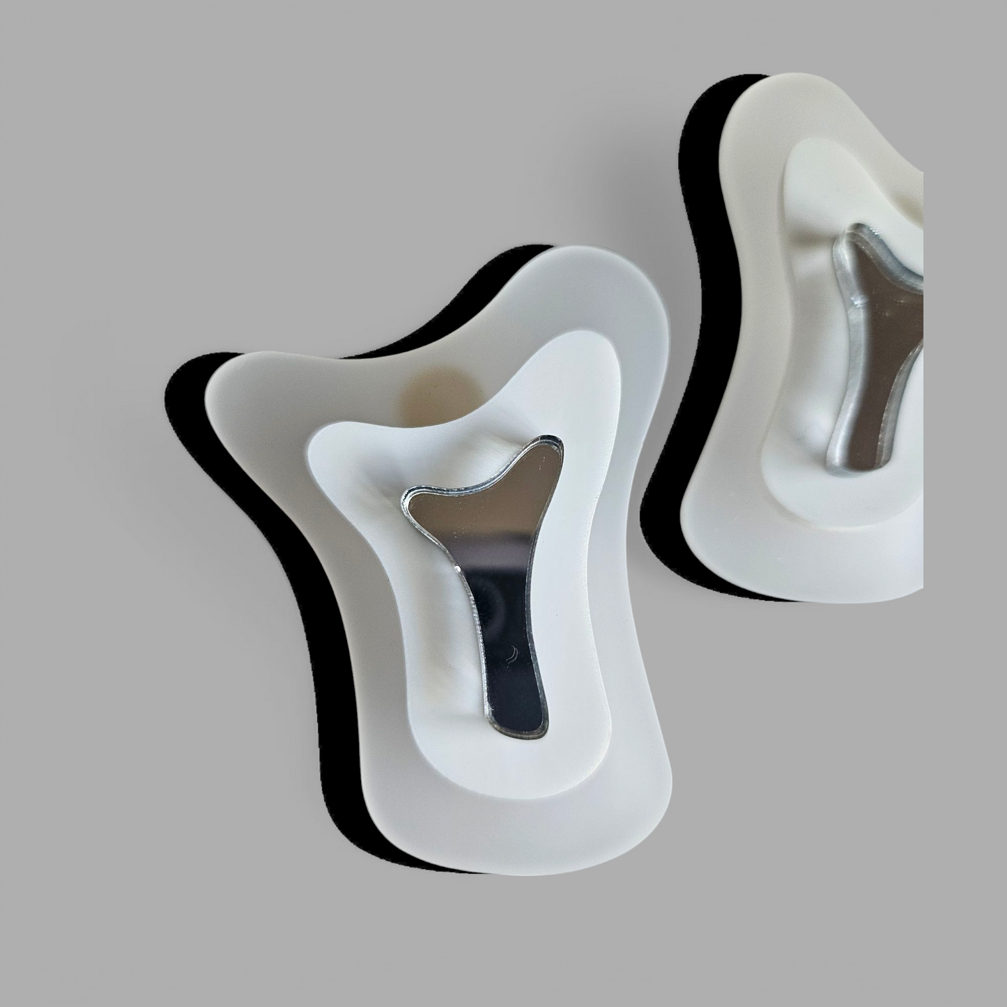 Abstract Earrings White Mirror