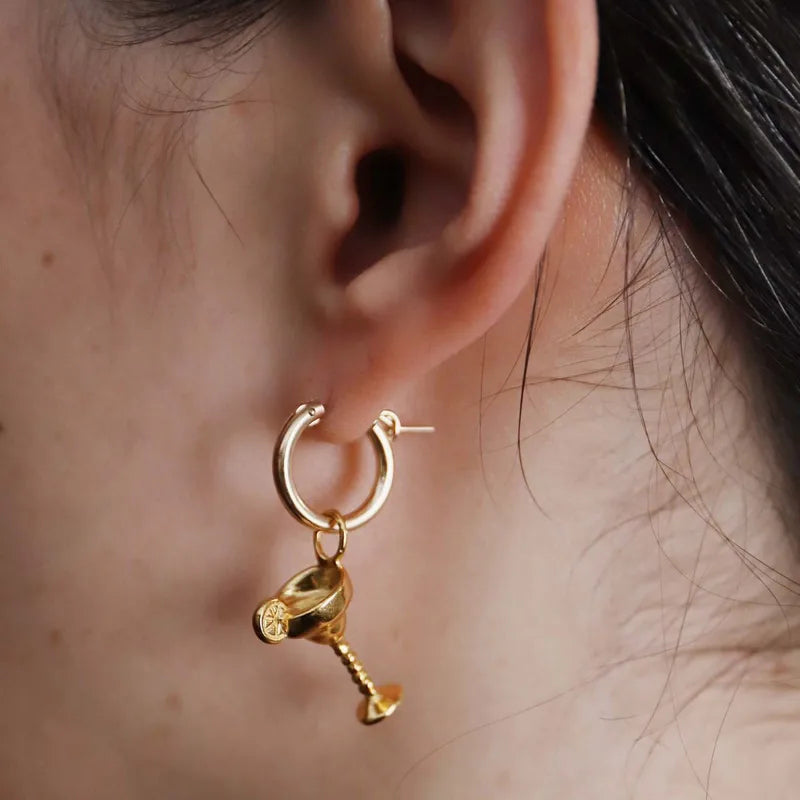 Stainless Steel Margarita Cocktail Earring – Fun & Stylish