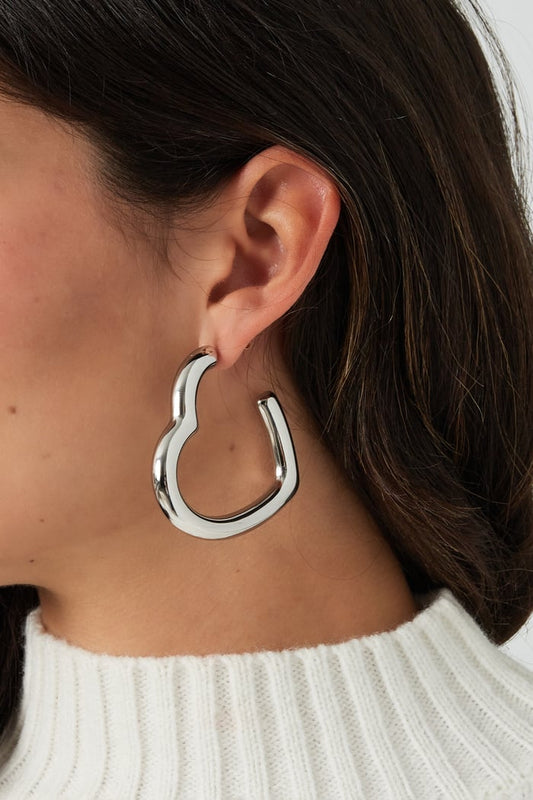 Stylish Heart-Shaped Stainless Steel Earrings