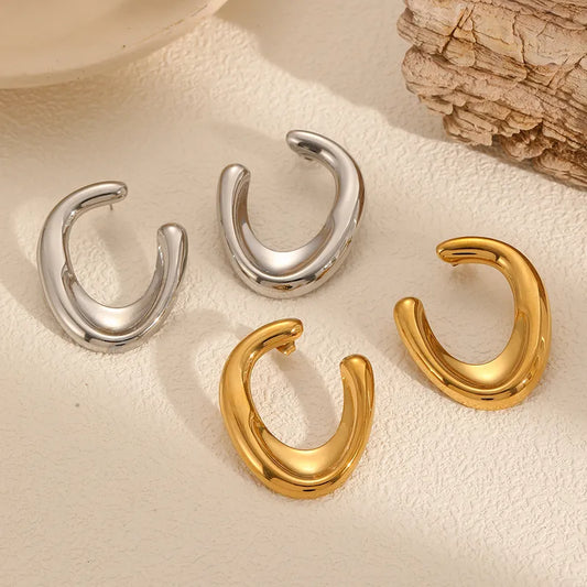 Gold U Earrings