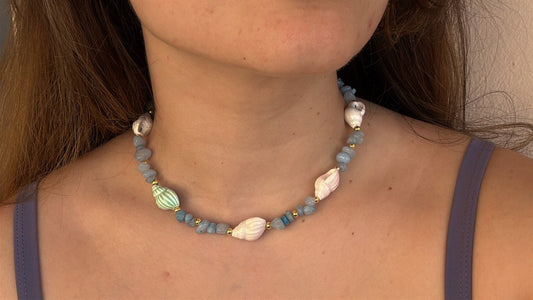 Blue Waters & Shells Necklace
