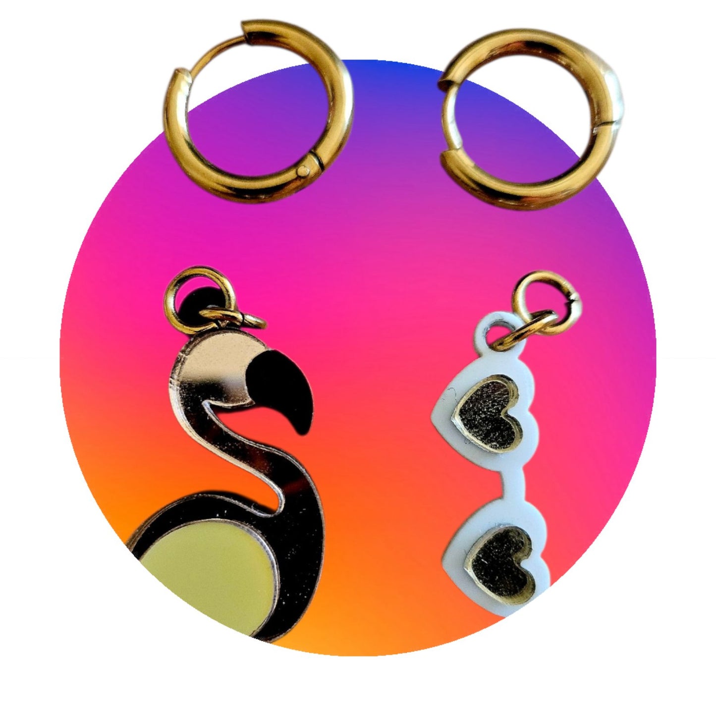 Handmade Cool Flamigo plexiglass earrings