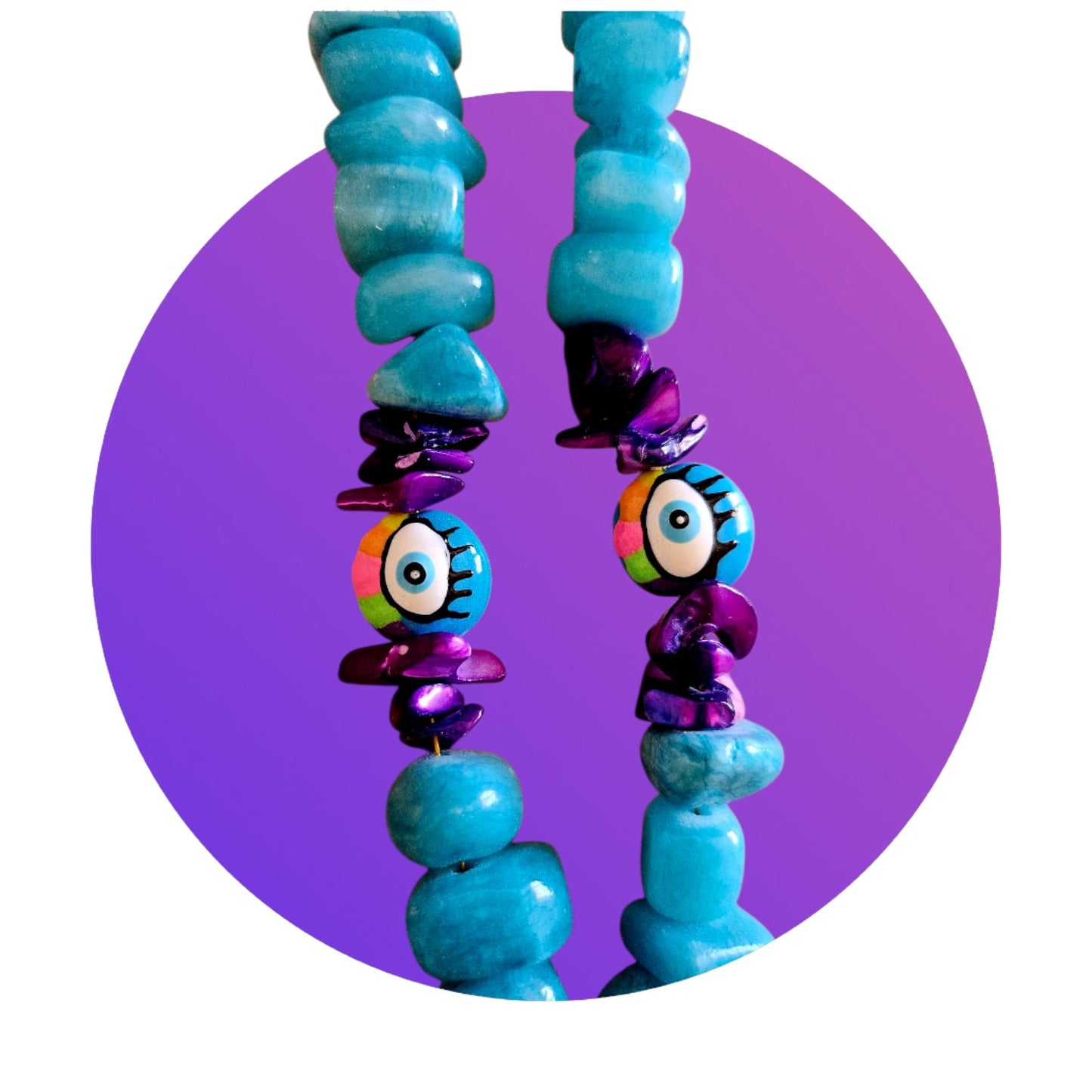 Summer bracelet featuring a hand-painted eye