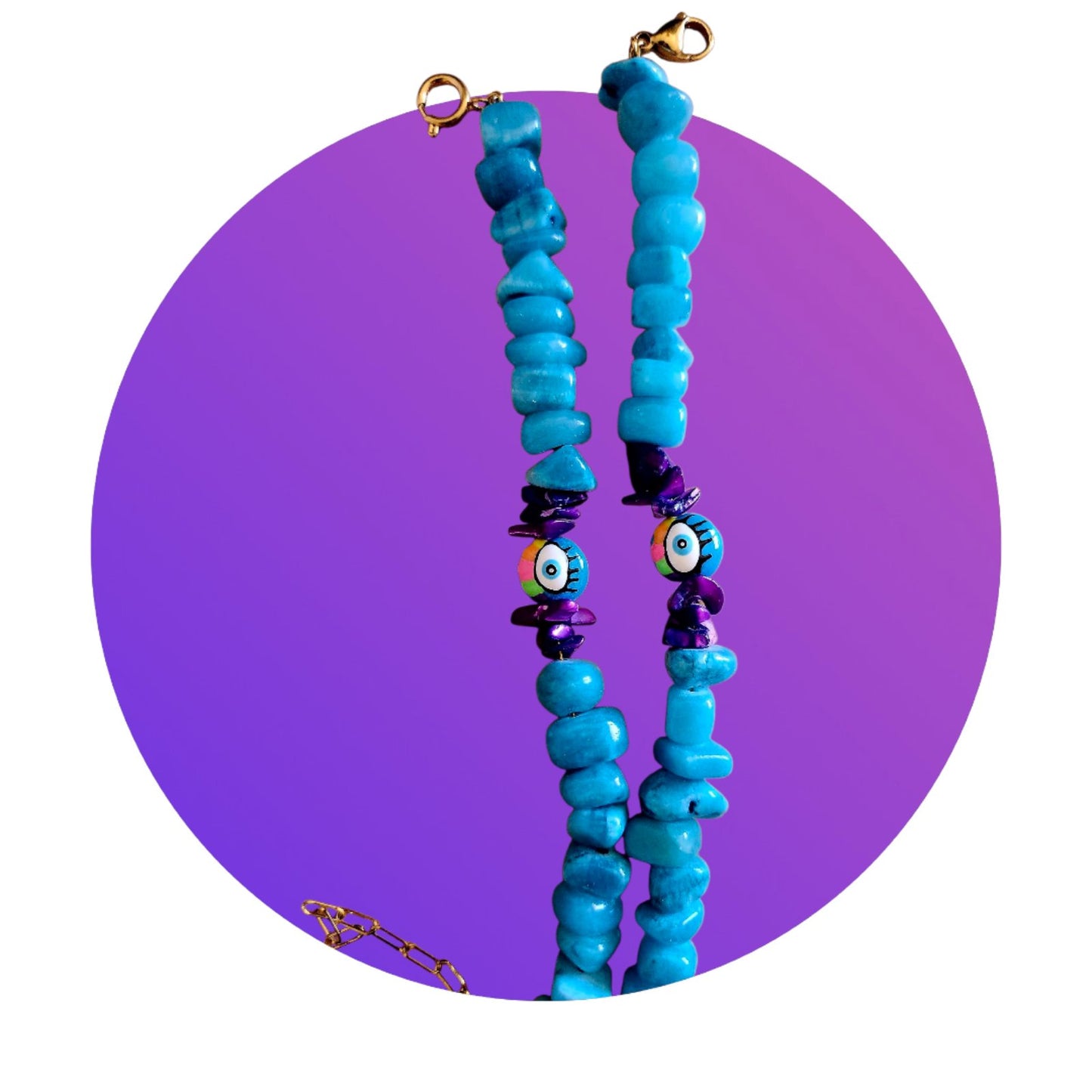 Summer bracelet featuring a hand-painted eye