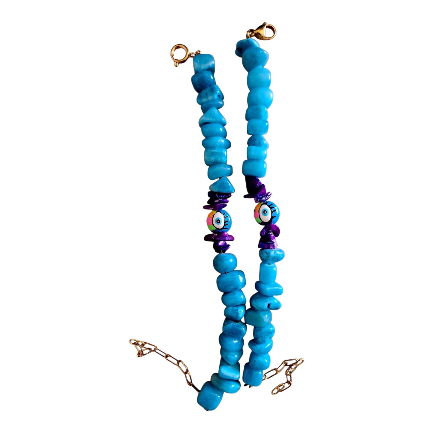 Summer bracelet featuring a hand-painted eye