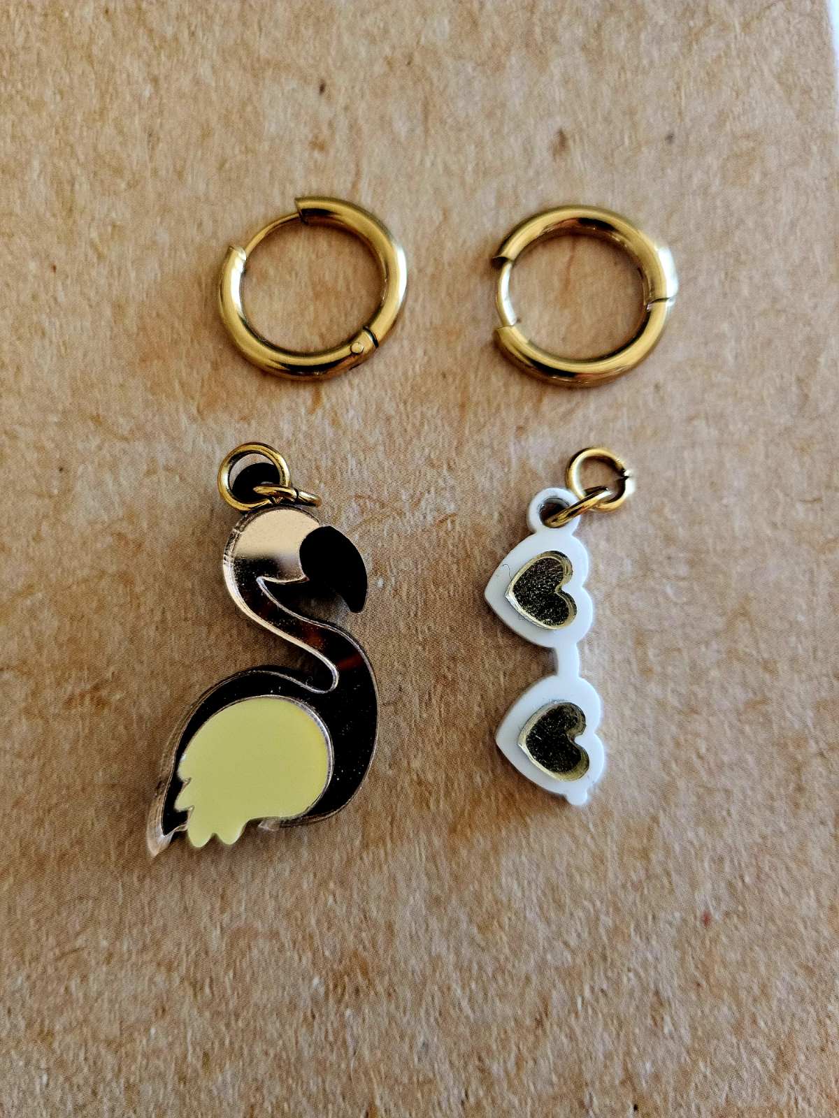 Handmade Cool Flamigo plexiglass earrings