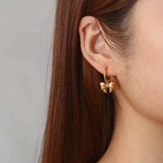 Chic Bowknot Gold Earrings