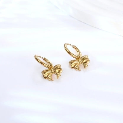 Chic Bowknot Gold Earrings