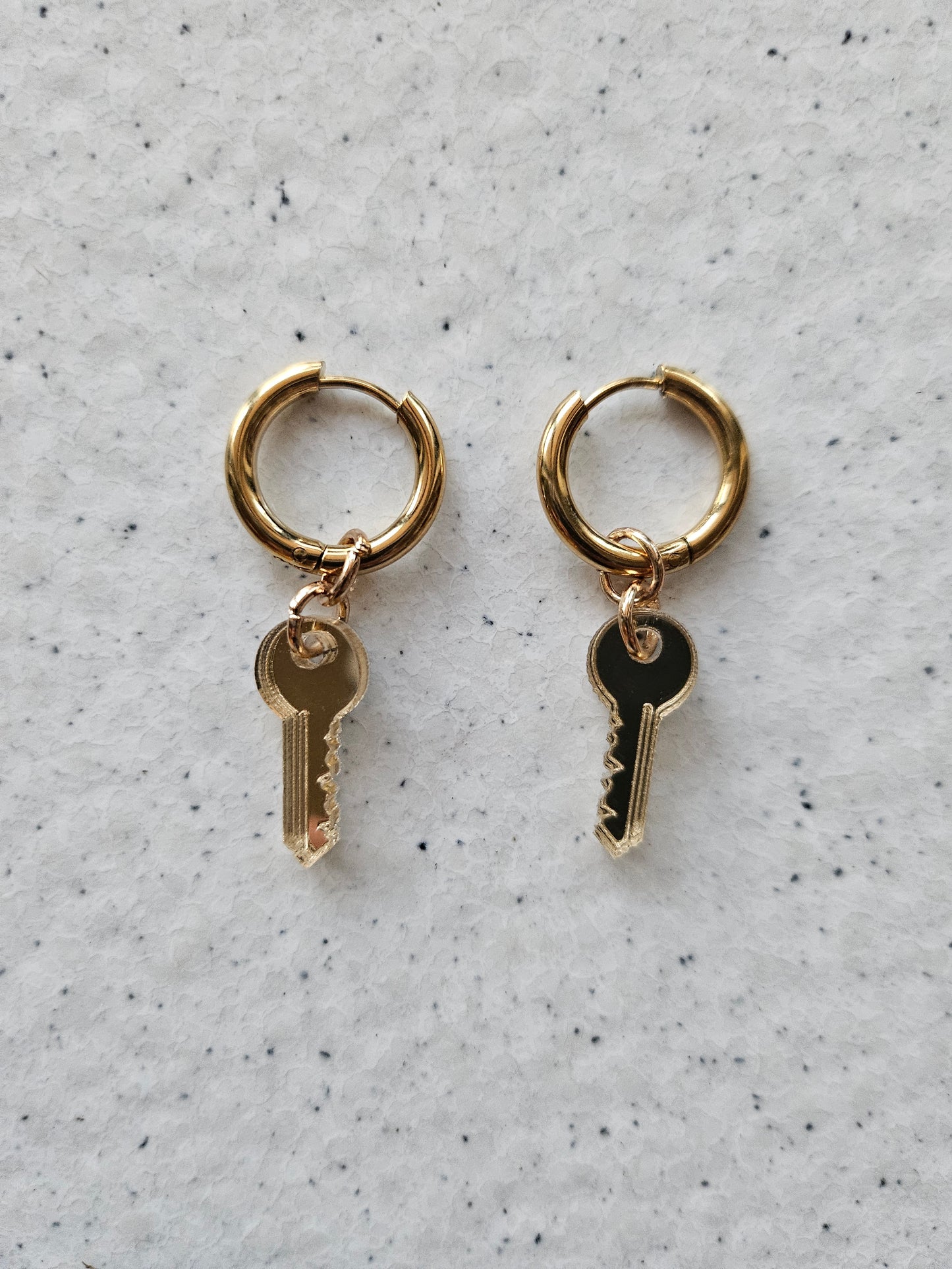 Earrings Gold Key Drops