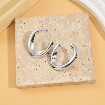 Silver U Earrings