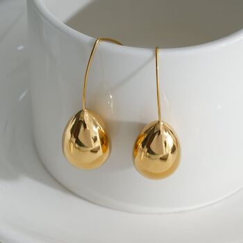 Gold Drop Pendant Earrings