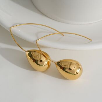 Gold Drop Pendant Earrings