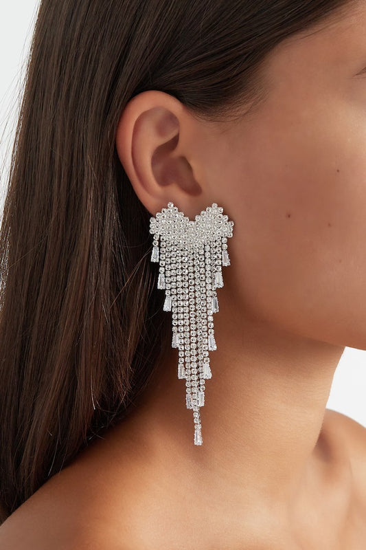 Lustrous Heart Spark Earrings