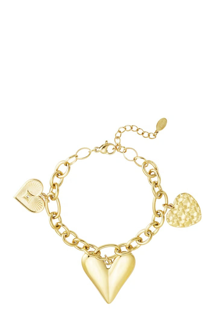 Golden Trio Heart Bracelet