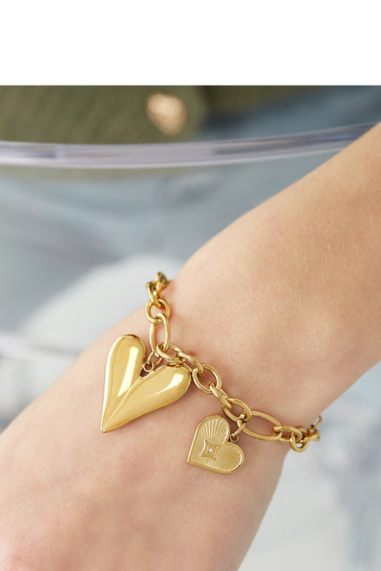 Golden Trio Heart Bracelet