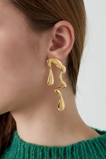 Abstract Gold Earring