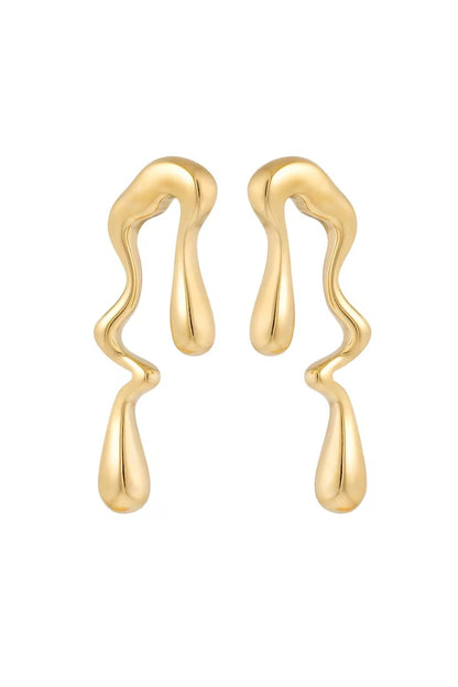 Abstract Gold Earring