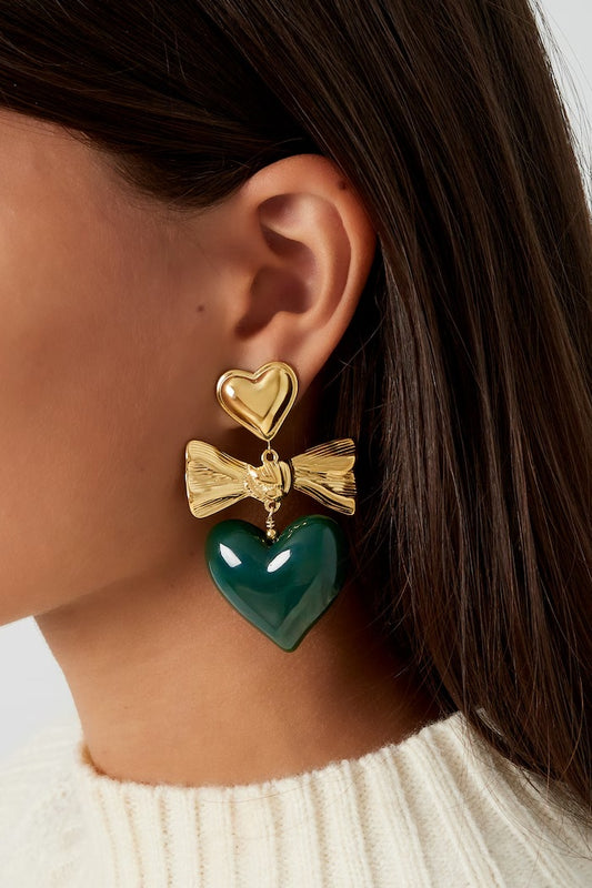 Emerald Heart Earrings