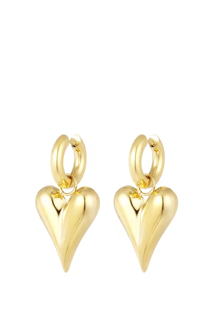 Grand Heart Drop Earrings