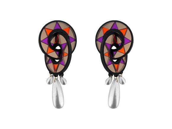 Malaysia Black Large Earrings