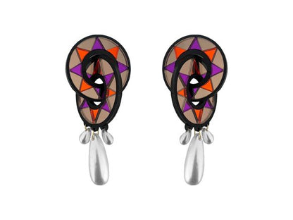 Malaysia Black Large Earrings