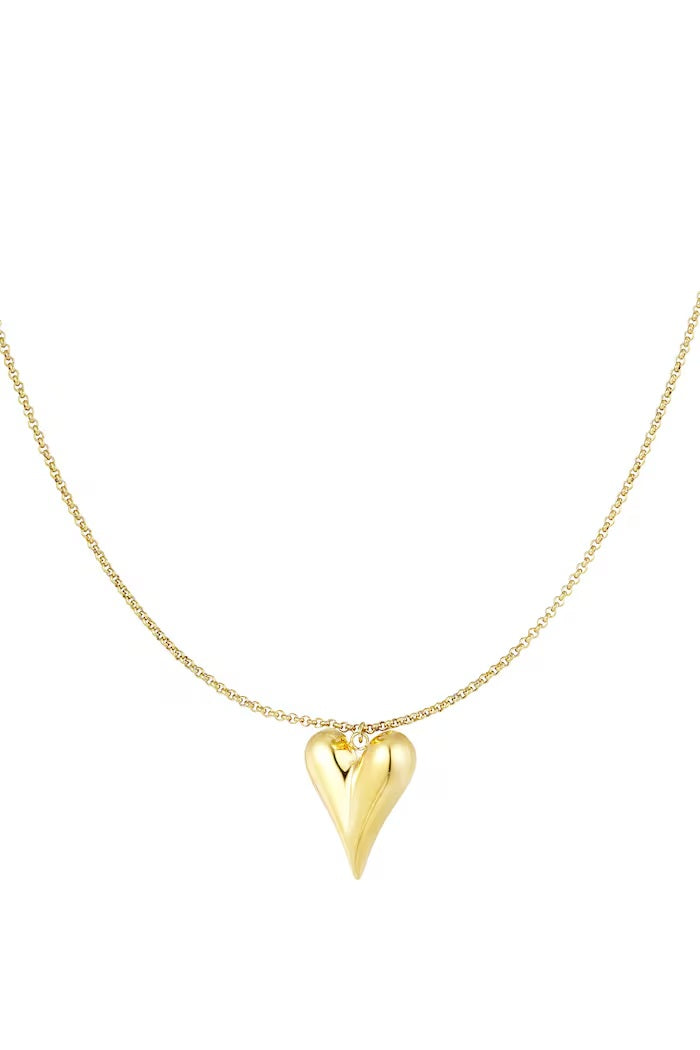 Golden Heart Charm Necklace