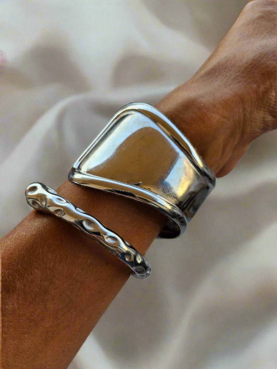 Hammered Silver Bracelet