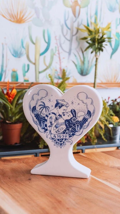 Handmade ceramic heart vase "Love"