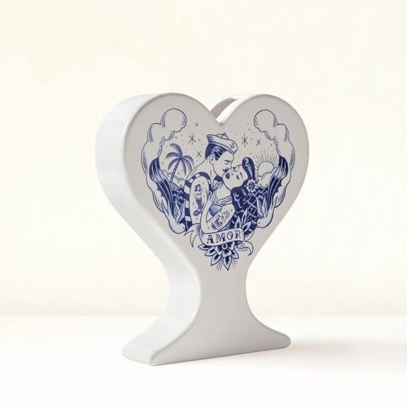 Handmade ceramic heart vase "Love"