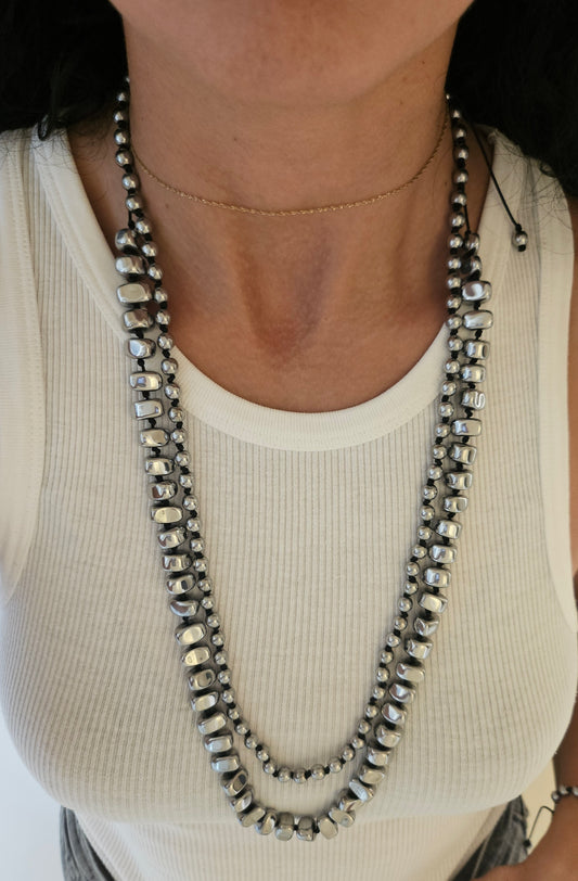 Mini Rock Hematite Necklace