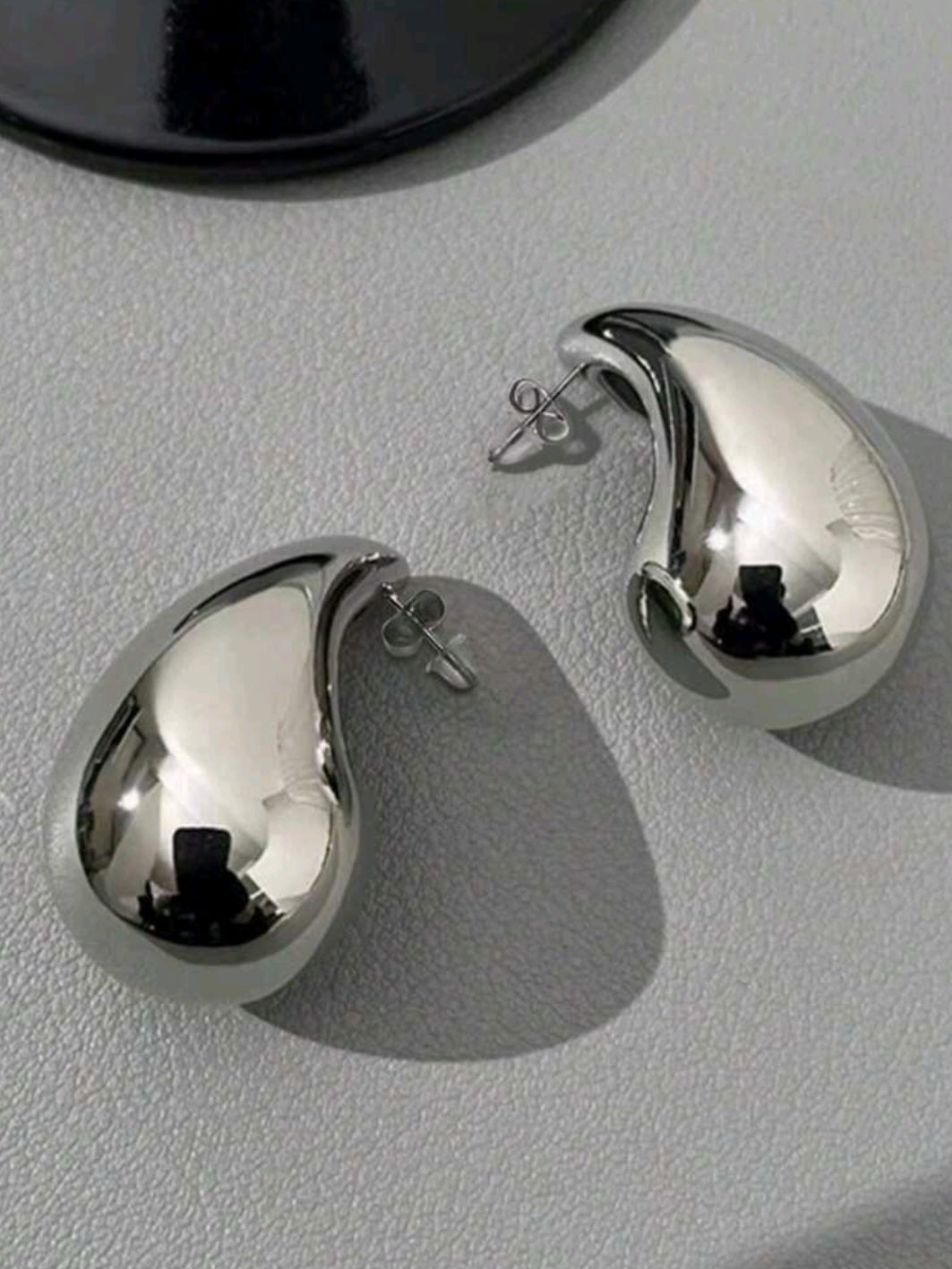 Silver Large Drops Earrings