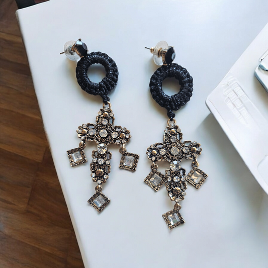 Baroque Cross Earrings