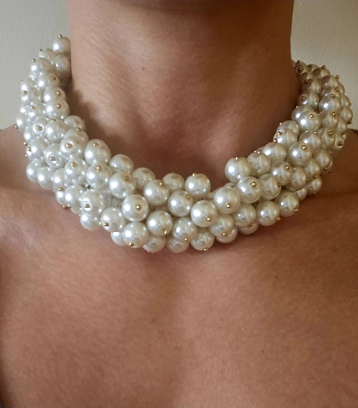 Braided Cord Necklace with Pearls