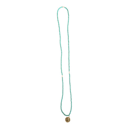 Long summer necklace with mermaid tail charm