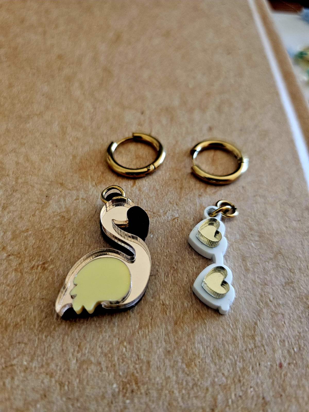 Handmade Cool Flamigo plexiglass earrings